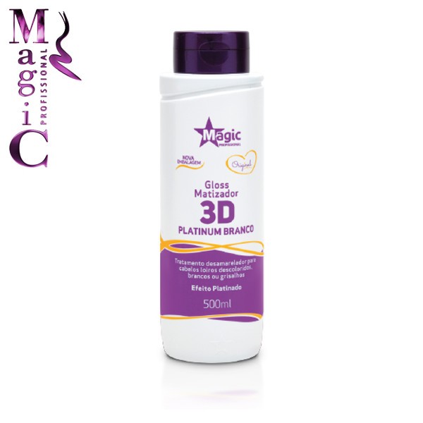 Magic Color 3D Gloss Matizador "Platinum Branco" 500 ml.