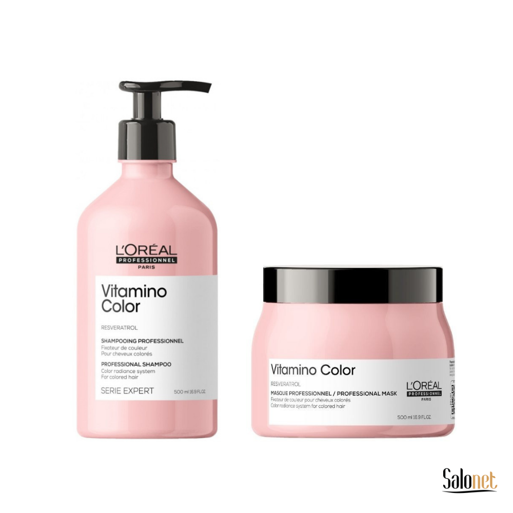 Vitamino Color L´Oreal Kit Shampoo 500ml+ Máscara 500g