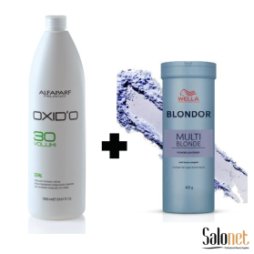 KIT ALFAPARF ÁGUA OXIGENADA 30VOL. + BLONDOR MULTI BLONDE 400G