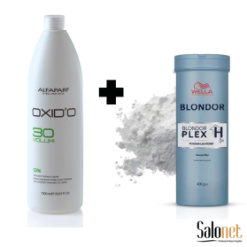 KIT ALFAPARF ÁGUA OXIGENADA 30VOL. + BLONDOR PLEX H 400G