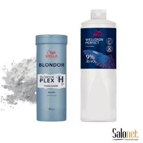 Kit Wella Blondor Plex 400g + Welloxon Água Oxigenada 30vol.