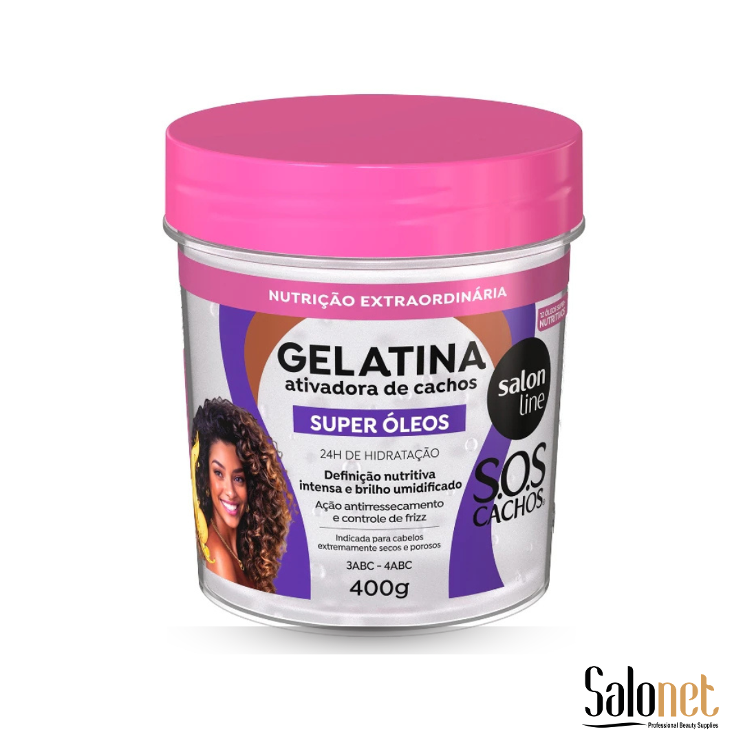 GELATINA ATIVADORA DE CACHOS NUTRIÇÃO SUPER ÓLEOS 400G - SALON LINE